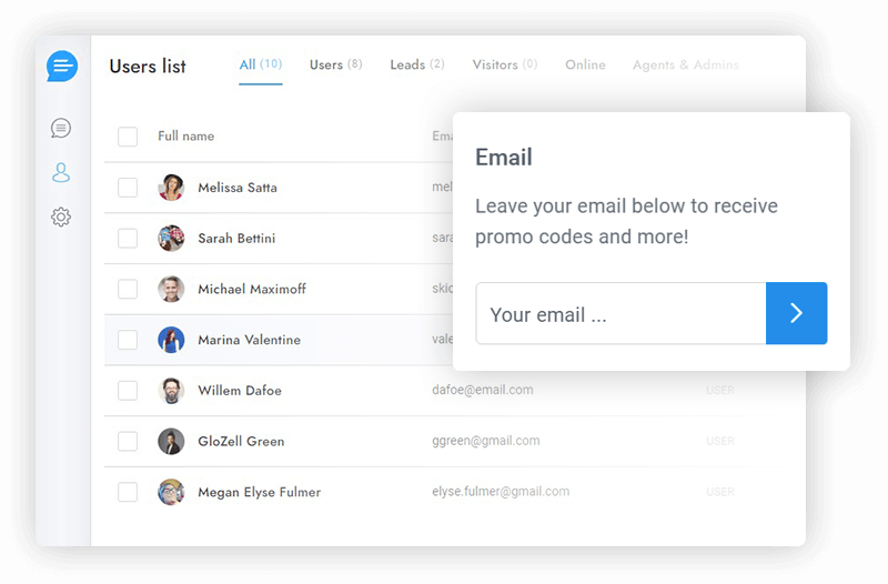 Mensagem de inscrição